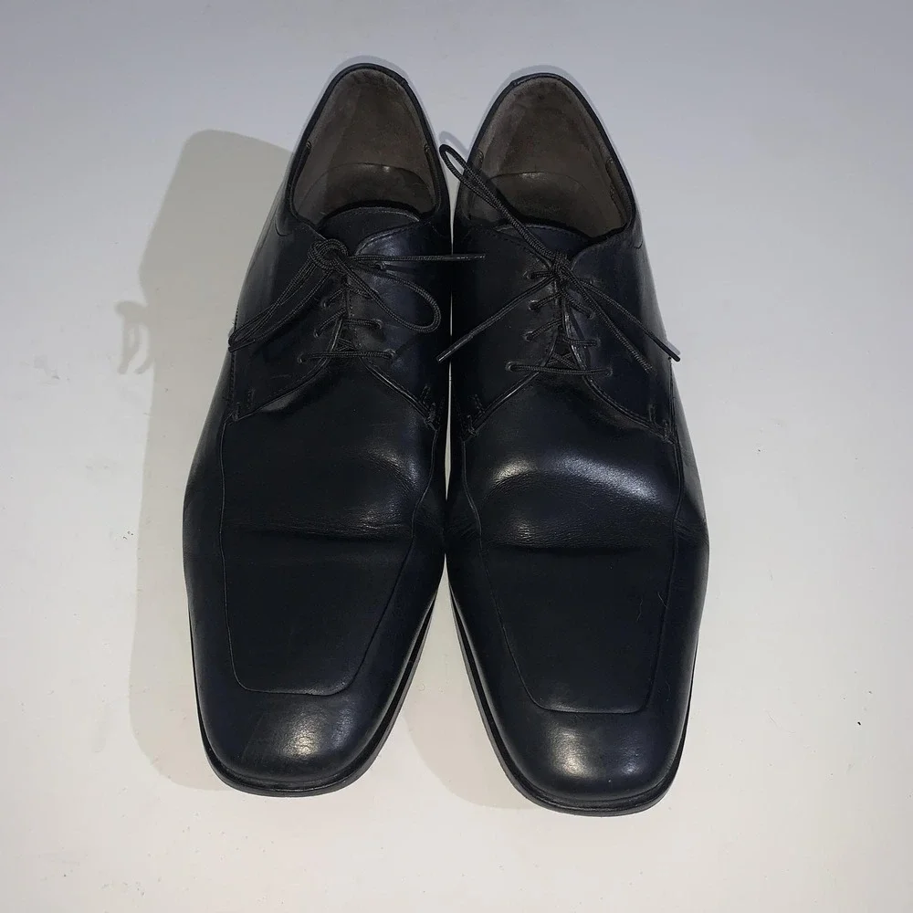 Ecco Dress Shoes Mens Size 46 EU Black Leather Oxford Extra Wide Comfort